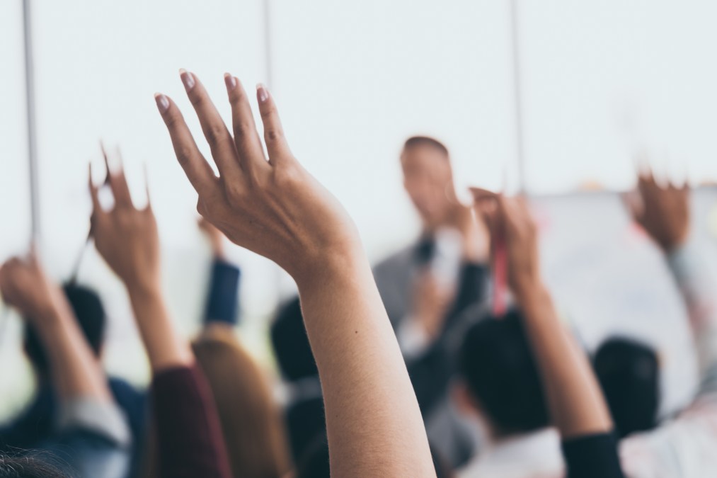 hands up in classroom