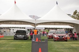 drive-thru vaccination tents at University of Arizona