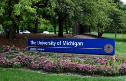 University of Michigan campus sign