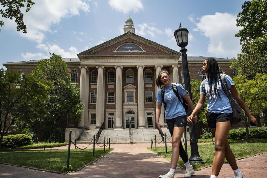 students on UNC campus