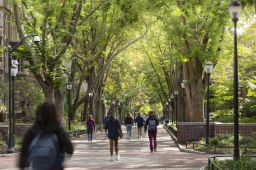 students walking